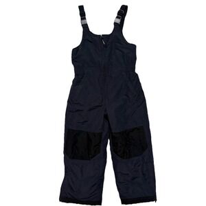 LL Bean Kids Cold Buster Snow Bibs Pants Size 5/6 Black Thinsulate Ski Overalls